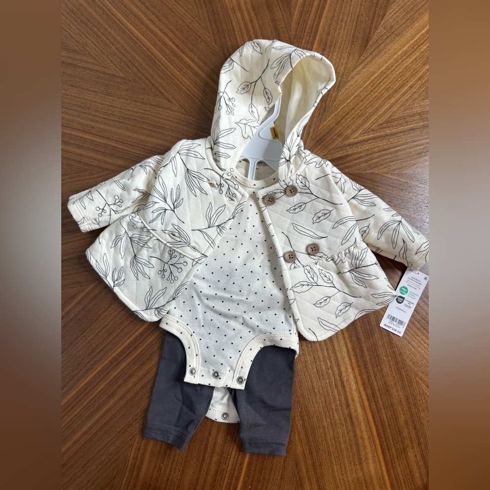 Carter's Cream Floral Baby Outfit
